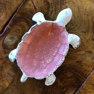 Vintage Wrought Iron Turtle Trinket Dish  Jewelry Soap Decor Dish
